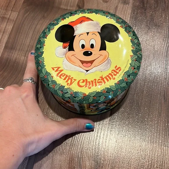 Vintage Merry Christmas Disney Mickey Mouse and Friends Candy Tin England - Picture 2 of 7